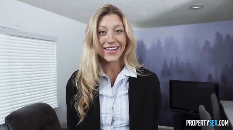 Hot Blonde Addison Vodka Fucks Boss for Career Boost
