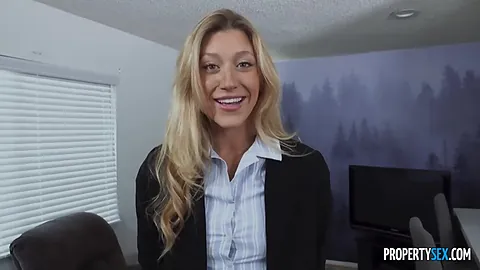 Hot Blonde Addison Vodka Fucks Boss for Career Boost