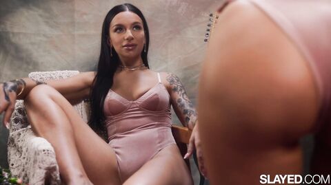 SLAYED Naughty April fucks sweet GF Vanna with a strap-on