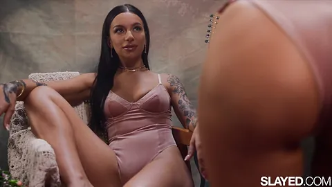 SLAYED Naughty April fucks sweet GF Vanna with a strap-on