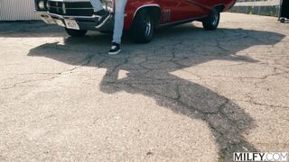 Milfy Fit Milf Justine Fucks Young Stud In His Classic Car Justine Jakobs & Parker Ambrose