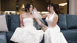 Melissa Stratton and Charlotte Sins get steamy during a wedding dance warm-up