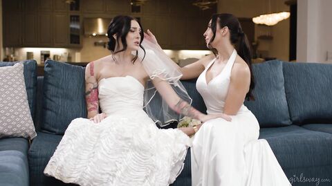 Melissa Stratton and Charlotte Sins get steamy during a wedding dance warm-up