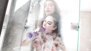 Edenmeganlesbian Shower Toy Party Megan Inky Eden Ivy