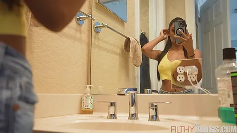 Step-sis Damion Dayski & Eden West get dominated & face fucked in rough hardcore sex session