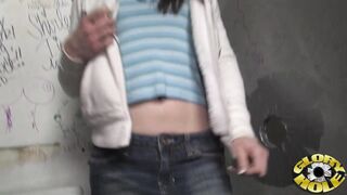 Janie Jones gets a messy facial after a public fuck and swallow session