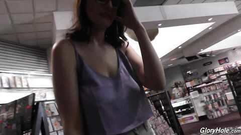 Michele James gets her tight mouth stuffed & takes a messy facial in public