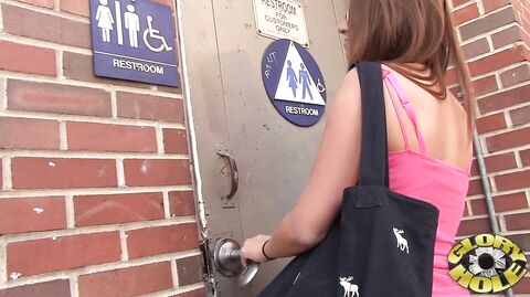Watch Glory Hole Pressley Carter get down and dirty in public with a messy facial