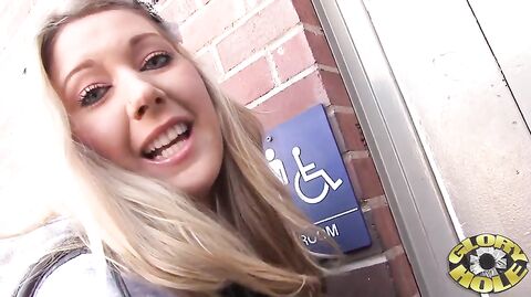 Alysa Gap's anonymous blowjob & fuck leads to a messy facial in glory hole