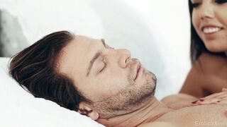 Rachel Rivers moans passionately while Seth Gamble pounds her in a sensual fuck