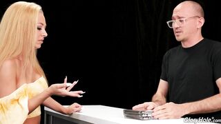 Honey Blossom gets her holes fucked at gloryhole