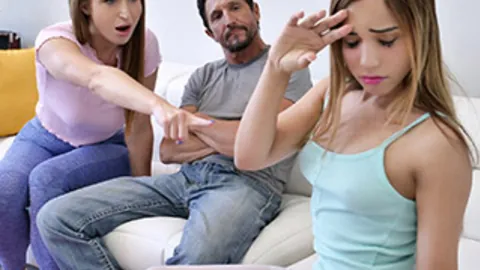 Alita Lee & Skylar Snow punished with taboo running & catching by step-family