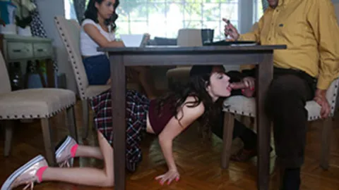 Exclusive threesome with taboo kitchen sex, pussy play, and roleplay action