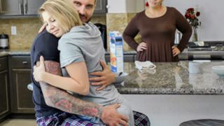 Cara May's tight pussy gets penetrated by stepdad after breakfast