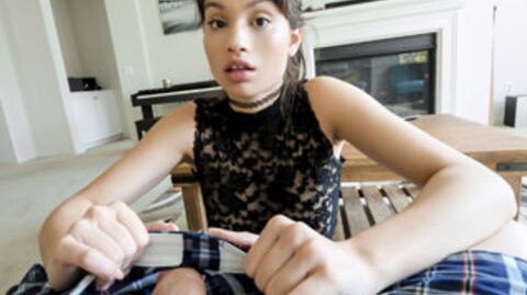 Liv Wild caught in taboo roleplay fantasy with stepbro & blowjob Scene