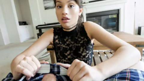 Liv Wild caught in taboo roleplay fantasy with stepbro & blowjob Scene