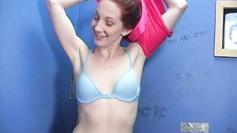 Cadence Calibre gets a messy finish in public while glory hole play with anonymous guy