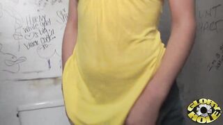 Ami Emerson's POV: Dirty glory hole fun with messy finish and facial finish