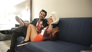 Kenzie Reeves gets kinky with a rough interracial pounding & messy facial