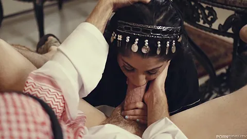 Nadia Ali seduces and fucks hard in passionate threesome with rough pounding, deep blowjob and cumshot