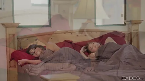 Blonde bombshells get up steamy in passionate morning sex