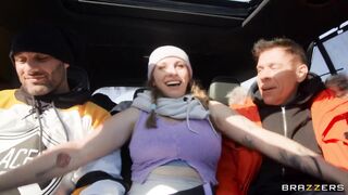 BrazzersExxtra - Angel Youngs, Mick Blue, Damon Dice - DP with a Snow Angel