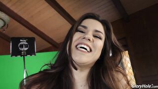 Monica Sage's dirty little secret: getting down & dirty in the gloryhole!