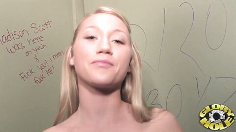 Madison Scott gets a deep throat and a face fuck in public, while getting her pussy pounded by a big dick.