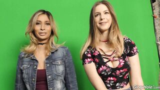 StellaCoxJadeJantzen and JadeJantzen BTS get down and dirty in public with deep throat, sloppy BJ & cumshot