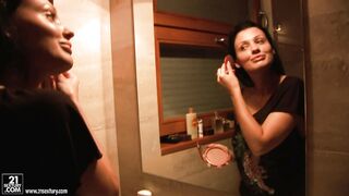 Aletta Ocean's massive fake tits make her a party girl before the big party