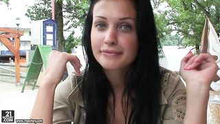 Aletta Ocean's massive fake tits bounce while she gets fucked in hardcore Scene