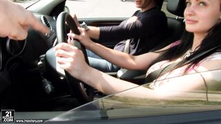 Aletta Ocean flaunts her massive fake tits & gets fucked hard