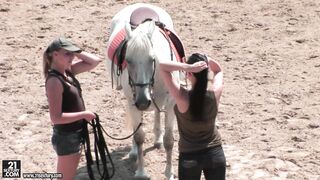 Aletta Ocean's massive fake tits bounce as she rides hard in porn