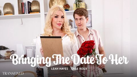 Sage Roux & Blonde Trans Leah Hayes - Bringing The Date To Her