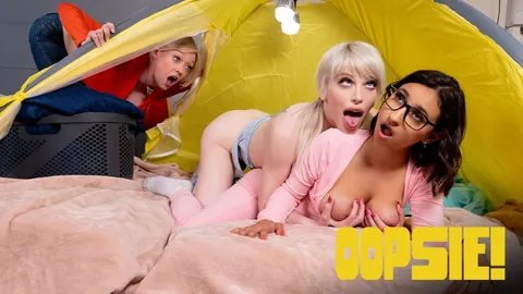 Dee Williams, Izzy Wilde, Hailey Rose - Oopsie! Pitching a Tent
